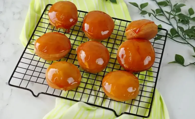 Creme Brulee Donuts on a cooling rack