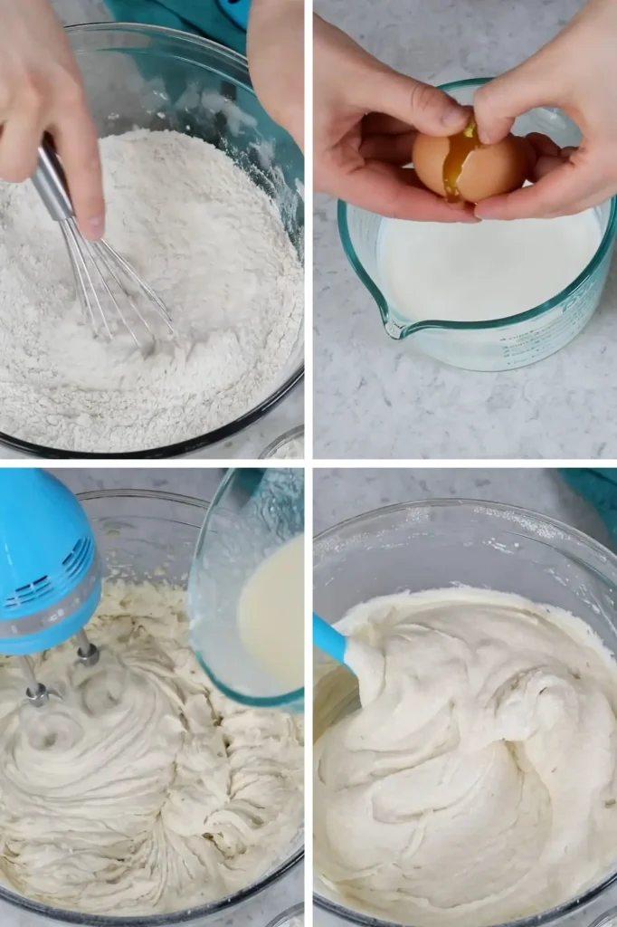 Procedure of making of dough for Italian cream cake