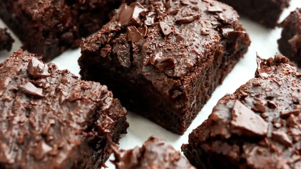 Prepared pieces of Black bean brownie batter