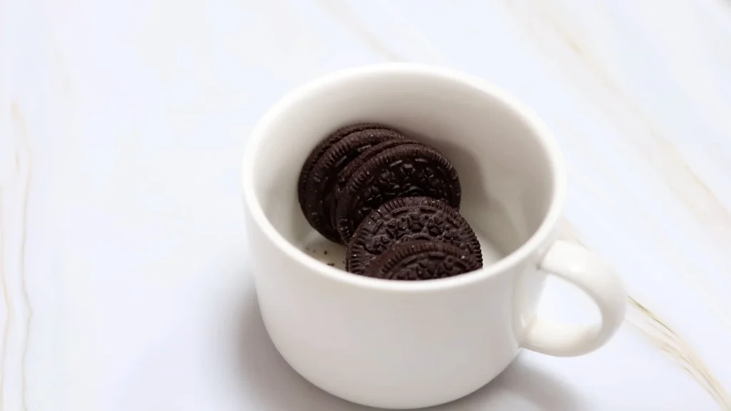 Adding Oreo's into mug