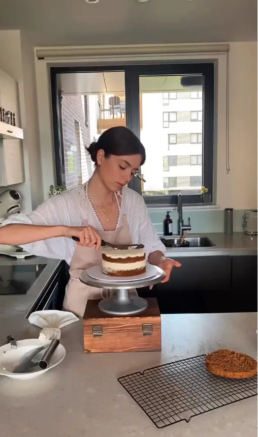 Myself preparing a cake in my kitchen 