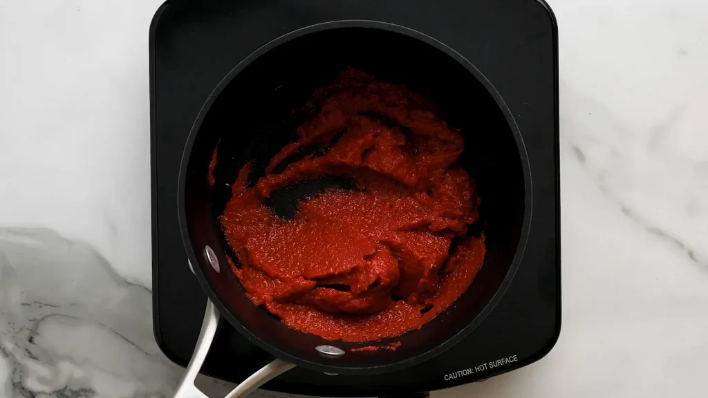 Simmered Strawberry Puree in a sauce pan