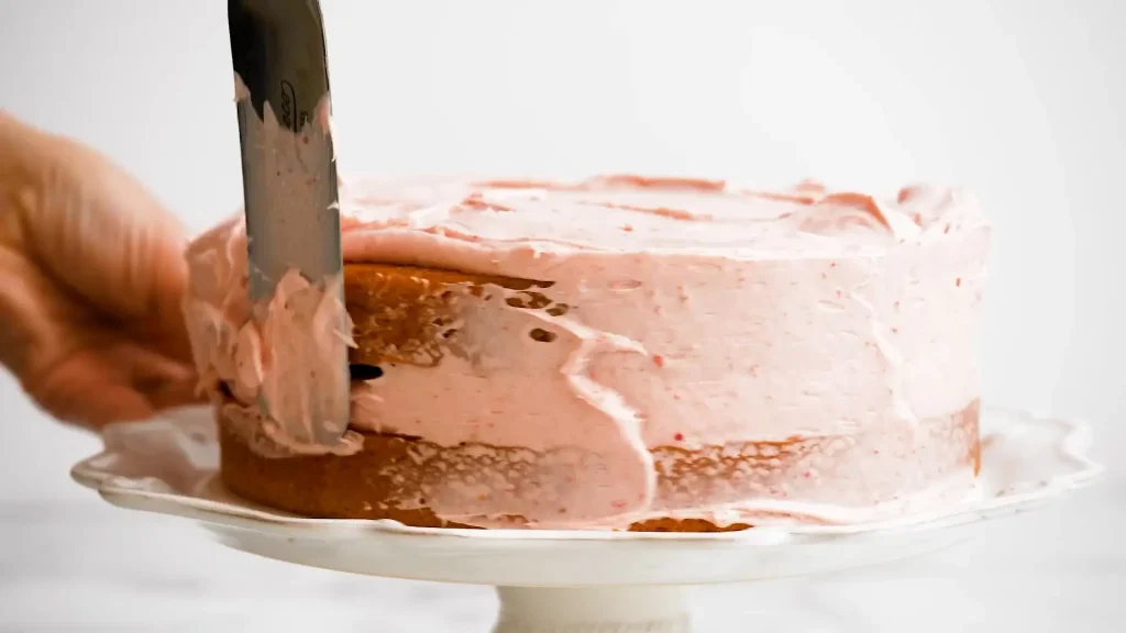 Spreading Frosting on cake layers 