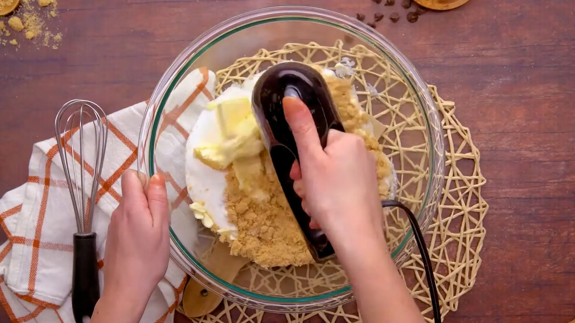 Beating Dry ingredients of Toll House Cookie in a Bowl