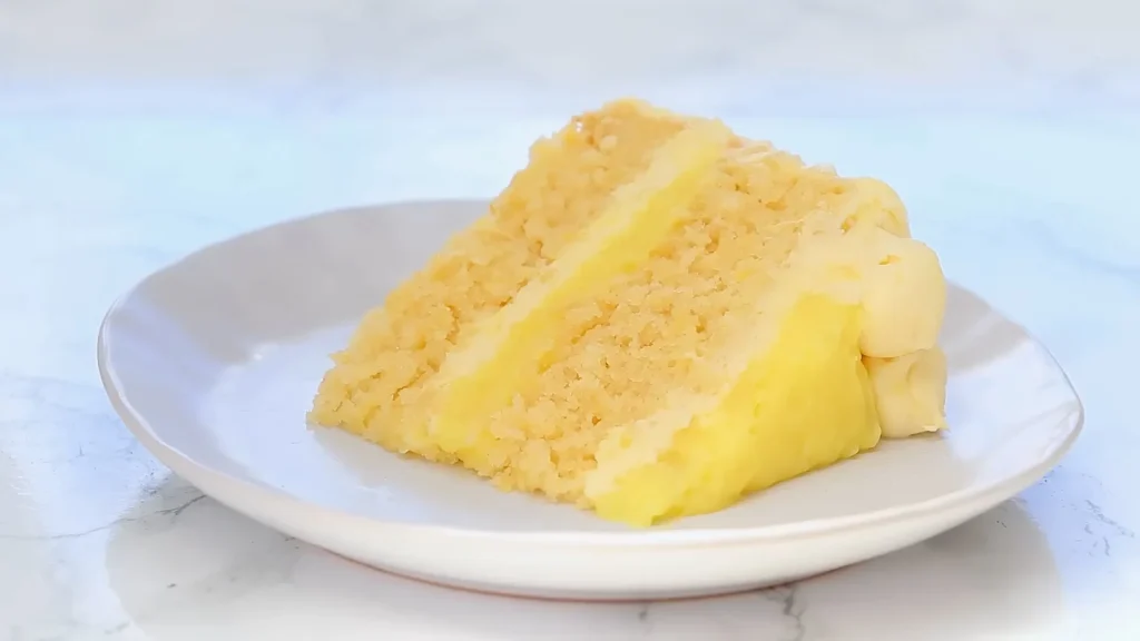 Piece of Pineapple Cake in a plate