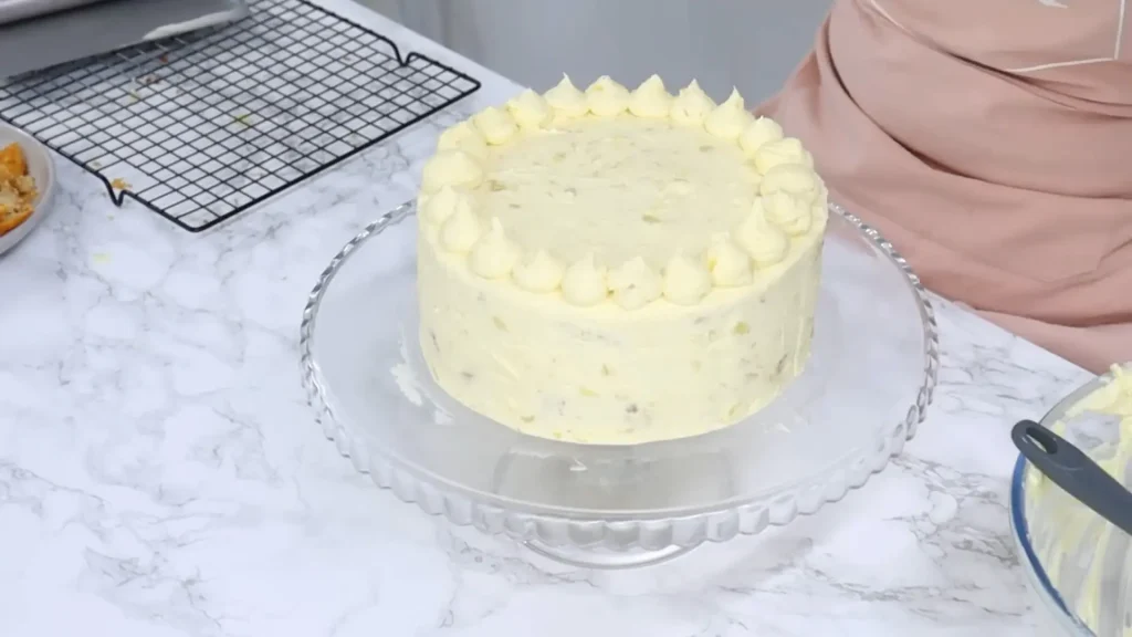 Prepared Pineapple Cake with frosting